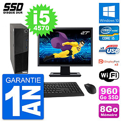 PC Lenovo M83 SFF Ecran 27" Intel Core i5-4570 RAM 8Go SSD 960Go Windows 10 Wifi · Occasion 