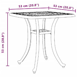 vidaXL Table de jardin blanc 53x53x53 cm aluminium coulé pas cher