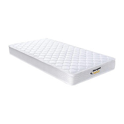 Vente-Unique Ensemble 90 x 190 cm sommier coffre naturel clair + matelas ressorts et mémoire de forme ép.15cm - WOLKENLOS de MORGENGOLD