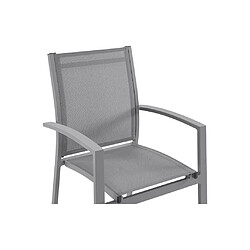 Vente-Unique Lot de 2 fauteuils de jardin empilables en aluminium et textilène - Gris anthracite - TELTO de MYLIA pas cher