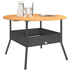 Avis vidaXL Table de jardin et dessus en bois d'acacia noir résine tressée