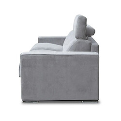 City Canapé lit Andorra 3 places tissu ritz gris clair140 cm