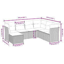 Avis Maison Chic Salon de jardin avec coussins 7 pcs, Ensemble Tables et chaises de jardin, beige résine tressée -GKD545674