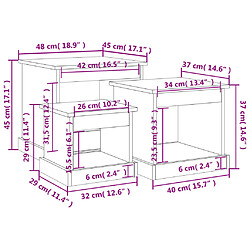 vidaXL Tables basses 3 pcs chêne marron bois d'ingénierie pas cher