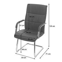 Mendler Chaise de conférence HWC-A49, chaise visiteur cantilever, similicuir ~ brun