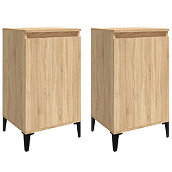 Maison Chic Tables de chevet 2pcs - Table basse Table de nuit - chêne sonoma 40x35x70cm bois d'ingénierie -MN31897