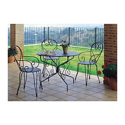 Lot de 4 Fauteuils de jardin romantique empilable en fer forge - Vert