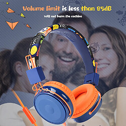 Avis GUPBOO Garçons Filles Filaire Casque avec Micro Stéréo Musique Ordinateur Gaming Casque Enfants Pliable Casque Garni