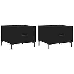 vidaXL Tables basses 2 pcs noir 50x50x40 cm bois d'ingénierie