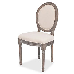 Maison Chic Lot de 6 Chaises à manger,Chaise pour cuisine crème tissu -MN45061