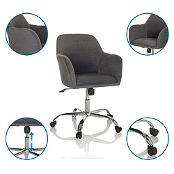 Avis Siège de bureau / Siège pivotant / Chaise à coque SOLAO 300 Tissu gris foncé hjh OFFICE