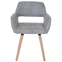 Mendler Chaise de salle à manger HWC-A50 II, fauteuil, design rétro des années 50 ~ tissu, gris béton