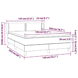 vidaXL Sommier à lattes de lit avec matelas Marron foncé 140x200 cm pas cher