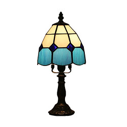 Acheter Wewoo Lampe Chambre à coucher en verre d'église d'époque lSalle à manger bar café décoration petite de tableStyle Base alliage bleu