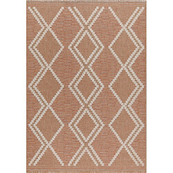 Jardindeco Tapis intérieur extérieur aspect jute terracotta Tijuana 9048 170 x 120 cm.