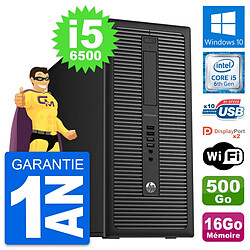 PC Tour HP EliteDesk 800 G2 Intel i5-6500 RAM 16Go Disque 500Go Windows 10 Wifi - Occasion