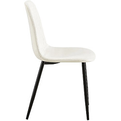 Avis Decoshop26 Chaise de salle à manger x1 couture en losange en velours blanc et métal noir 10_0002251