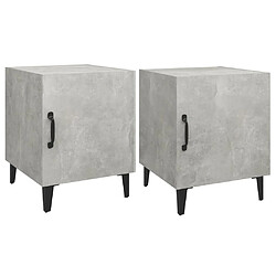 Maison Chic Lot de 2 Tables de chevet,Table de nuit,Table d'appoint pour salon Gris béton Bois d'ingénierie -MN90722