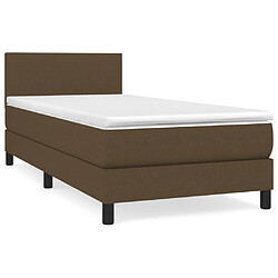 vidaXL Sommier à lattes de lit avec matelas Marron foncé 100x200 cm