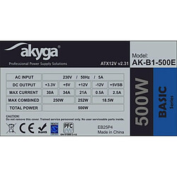 Bloc d'Alimentation Akyga AK-B1-500E 500 W RoHS CE REACH ATX