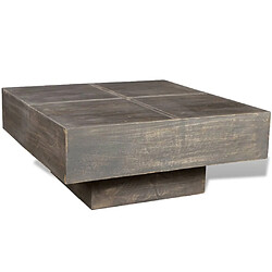 vidaXL Table basse carrée Marron foncé Bois massif de manguier