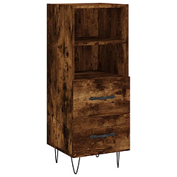 Acheter vidaXL Buffet haut Chêne fumé 34,5x34x180 cm Bois d'ingénierie