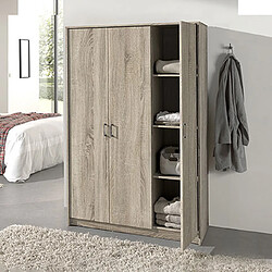 Mes Armoire 3 portes 120x54x180 cm décor chêne - RANGO 