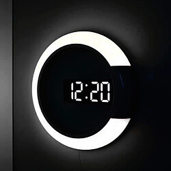 Décoratif Électronique 7 Couleurs Numérique Home Decor 3D 12 "LED Horloge Murale Télécommande Nuit Température 12-pouces sonnent creux miroir horloge