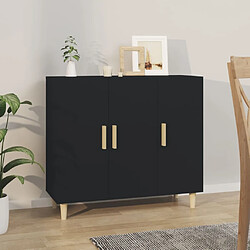 Maison Chic Buffet,Meuble de Rangement,commode pour salon,Cuisine noir 90x34x80 cm bois d'ingénierie -MN47647