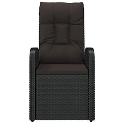 Acheter Maison Chic Lot de 2 Chaise inclinable de jardin + coussin - Fauteuil d'extérieurs Résine tressée Noir -MN32589