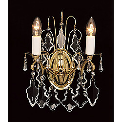 Lumière Applique murale Louvre Laiton poli 2 ampoules 38cm