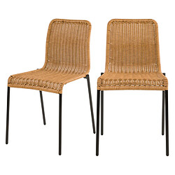 Rendez Vous Deco Chaise Sirivara en résine tressée naturelle (lot de 2) 