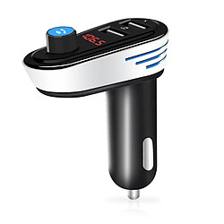 Wewoo Transmetteur FM Auto argent Car Bluetooth V4.2 Lecteur MP3 5V 3.1A Sortie Deux ports USB Chargeur allume-cigare avec lumière LED, micro intégré, support U-disque et appels mains-libres / réponse