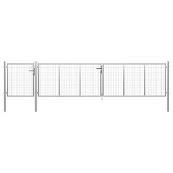 vidaXL Portail de jardin Acier 500 x 100 cm Argenté