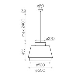 Acb Suspensions Aspen 1x15W E27 Blanc Lin H2880