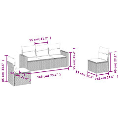 Avis vidaXL Salon de jardin 5 pcs avec coussins noir résine tressée