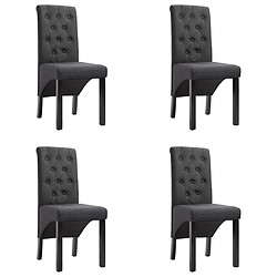 Decoshop26 Lot de 4 chaises de salle à manger cuisine design moderne tissu gris foncé CDS021188 