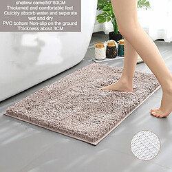 LUUCOZK Tapis de bain antidérapants absorbants à séchage rapide, décoration de salle de bain, dessous en TPR camel 50 x 80 cm-Taille standard