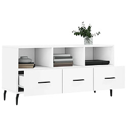 Acheter Maison Chic Meuble TV scandinave - Banc TV pour salon blanc 102x36x50 cm bois d'ingénierie -MN71143