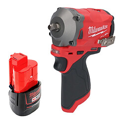 Milwaukee M12 FIW38-201 Clé à choc sans fil 12 V 339 Nm 3/8'' Brushless + 1x batterie 2,0 Ah - sans chargeur