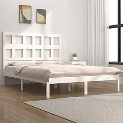 vidaXL Cadre de lit sans matelas blanc 200x200 cm bois massif de pin