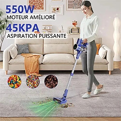 KILISKY Aspirateur Balai sans Fil-45000Pa/550W Aspirateur Balai-8 en 1 HEPA Système de Filtration-65 Min Autonomie-Ecran Tactile