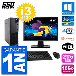 PC Lenovo M83 SFF Ecran 22" Intel Core i3-4130 RAM 16Go SSD 2To Windows 10 Wifi · Occasion 