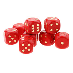 10 pièces en bois dés d6 pointillés pour d u0026 d trpg mtg jeu de société jouet rouge