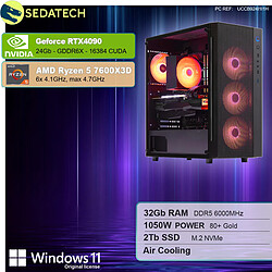 Sedatech PC Gamer Pro • AMD Ryzen 5 7600X3D • RTX4090 • 32Go DDR5 • 2To SSD M.2 • Windows 11