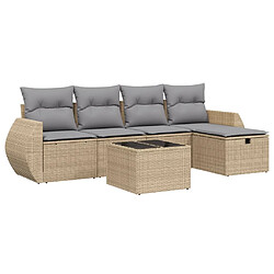 vidaXL Salon de jardin avec coussins 6pcs mélange beige résine tressée