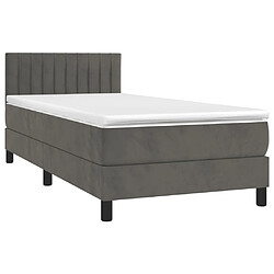 Avis Sommier à lattes LED,Cadre à lattes de lit avec matelas pour Adulte Gris foncé 100x200 cm -MN27207