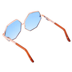 Golden Frame Hexagon Lunettes Lunettes de soleil pour 1/6 Blythe Dolls Blue Shades