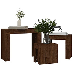 Avis vidaXL Tables basses gigognes 3 pcs chêne marron bois d'ingénierie