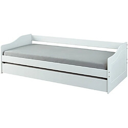 Interlink Lit tiroir Malte 90x200 blanc avec lit tiroir